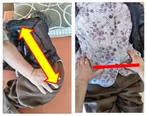 ひねり動作を加えながら左上半身を緩めていく。